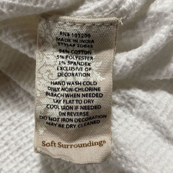 Soft Surroundings Canary Island Embroidered Tunic Top White Multi Size‎ M - Picture 13 of 14